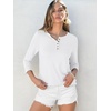 image:imageANRABESS 34 Sleeve Henley Tops for Women Button ShirtsWhite