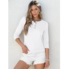 image:imageANRABESS 34 Sleeve Henley Tops for Women Button ShirtsWhite