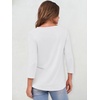image:imageANRABESS 34 Sleeve Henley Tops for Women Button ShirtsWhite