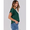 image:imageANRABESS Blouse for Women Dressy Casual Stain Top Short Sleeve ShirtsGreen