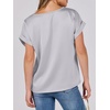 image:imageANRABESS Blouse for Women Dressy Casual Stain Top Short Sleeve ShirtsLight Grey