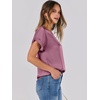image:imageANRABESS Blouse for Women Dressy Casual Stain Top Short Sleeve ShirtsPink Purple