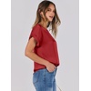 image:imageANRABESS Blouse for Women Dressy Casual Stain Top Short Sleeve ShirtsRed