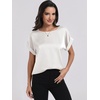 image:imageANRABESS Blouse for Women Dressy Casual Stain Top Short Sleeve ShirtsWhite