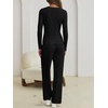 image:imageANRABESS Long Sleeve Lounge Pajama Sets for Women 2 PieceBlack