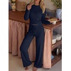 image:imageANRABESS Long Sleeve Lounge Pajama Sets for Women 2 PieceBlue