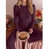 image:imageANRABESS Long Sleeve Lounge Pajama Sets for Women 2 PiecePurple
