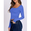 image:imageANRABESS Long Sleeve Shirts for Women Double Lined Crop TopsBlue