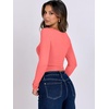 image:imageANRABESS Long Sleeve Shirts for Women Double Lined Crop TopsBright Coral