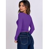 image:imageANRABESS Long Sleeve Shirts for Women Double Lined Crop TopsBright Purple