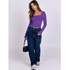 image:imageANRABESS Long Sleeve Shirts for Women Double Lined Crop TopsBright Purple