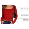 image:imageANRABESS Long Sleeve Shirts for Women Double Lined Crop TopsBright Red