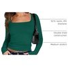 image:imageANRABESS Long Sleeve Shirts for Women Double Lined Crop TopsForest Green