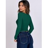 image:imageANRABESS Long Sleeve Shirts for Women Double Lined Crop TopsForest Green