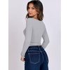 image:imageANRABESS Long Sleeve Shirts for Women Double Lined Crop TopsGrey