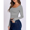 image:imageANRABESS Long Sleeve Shirts for Women Double Lined Crop TopsLight Gray