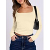 image:imageANRABESS Long Sleeve Shirts for Women Double Lined Crop TopsParchment Apricot