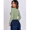 image:imageANRABESS Long Sleeve Shirts for Women Double Lined Crop TopsPea Green