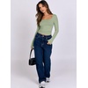 image:imageANRABESS Long Sleeve Shirts for Women Double Lined Crop TopsPea Green