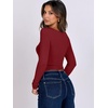 image:imageANRABESS Long Sleeve Shirts for Women Double Lined Crop TopsRed