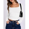 image:imageANRABESS Long Sleeve Shirts for Women Double Lined Crop TopsWhite