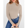 image:imageANRABESS Long Sleeve Shirts for Women Mock Neck TopsBeige