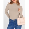 image:imageANRABESS Long Sleeve Shirts for Women Mock Neck TopsBeige