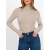 image:imageANRABESS Long Sleeve Shirts for Women Mock Neck TopsBeige