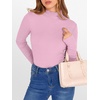 image:imageANRABESS Long Sleeve Shirts for Women Mock Neck TopsBright Pink