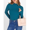 image:imageANRABESS Long Sleeve Shirts for Women Mock Neck TopsLake Blue