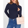 image:imageANRABESS Long Sleeve Shirts for Women Mock Neck TopsNavy Blue