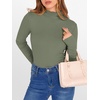 image:imageANRABESS Long Sleeve Shirts for Women Mock Neck TopsSage Green