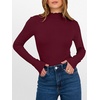 image:imageANRABESS Long Sleeve Shirts for Women Mock Neck TopsWine Red