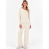 image:imageANRABESS Lounge Sets for Women 2 Piece Fuzzy Pajama SetBeige