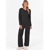 image:imageANRABESS Lounge Sets for Women 2 Piece Fuzzy Pajama SetBlack
