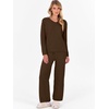 image:imageANRABESS Lounge Sets for Women 2 Piece Fuzzy Pajama SetBrown