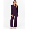 image:imageANRABESS Lounge Sets for Women 2 Piece Fuzzy Pajama SetDeep Viole