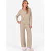 image:imageANRABESS Lounge Sets for Women 2 Piece Fuzzy Pajama SetLight Khaki