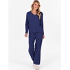 image:imageANRABESS Lounge Sets for Women 2 Piece Fuzzy Pajama SetNavy Blue