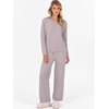 image:imageANRABESS Lounge Sets for Women 2 Piece Fuzzy Pajama SetSilver Grey
