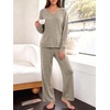 image:imageANRABESS Pajamas for Women Set Comfy 2 Piece Lounge OutfitsKhaki