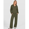image:imageANRABESS Sweatsuit for Women 2 Piece Outfits Half Zip Lounge SetArmy Green