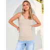 image:imageANRABESS Tank Tops for Women V Neck Summer Sleeveless Ribbed KnitApricot