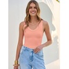 image:imageANRABESS Tank Tops for Women V Neck Summer Sleeveless Ribbed KnitCoral