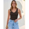 image:imageANRABESS Tank Tops for Women V Neck Summer Sleeveless Ribbed KnitDeep Brown