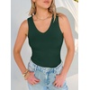 image:imageANRABESS Tank Tops for Women V Neck Summer Sleeveless Ribbed KnitDeep Green