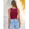 image:imageANRABESS Tank Tops for Women V Neck Summer Sleeveless Ribbed KnitDeep Red