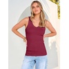 image:imageANRABESS Tank Tops for Women V Neck Summer Sleeveless Ribbed KnitDeep Red