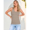 image:imageANRABESS Tank Tops for Women V Neck Summer Sleeveless Ribbed KnitLight Khaki