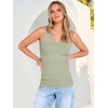 image:imageANRABESS Tank Tops for Women V Neck Summer Sleeveless Ribbed KnitSage Green